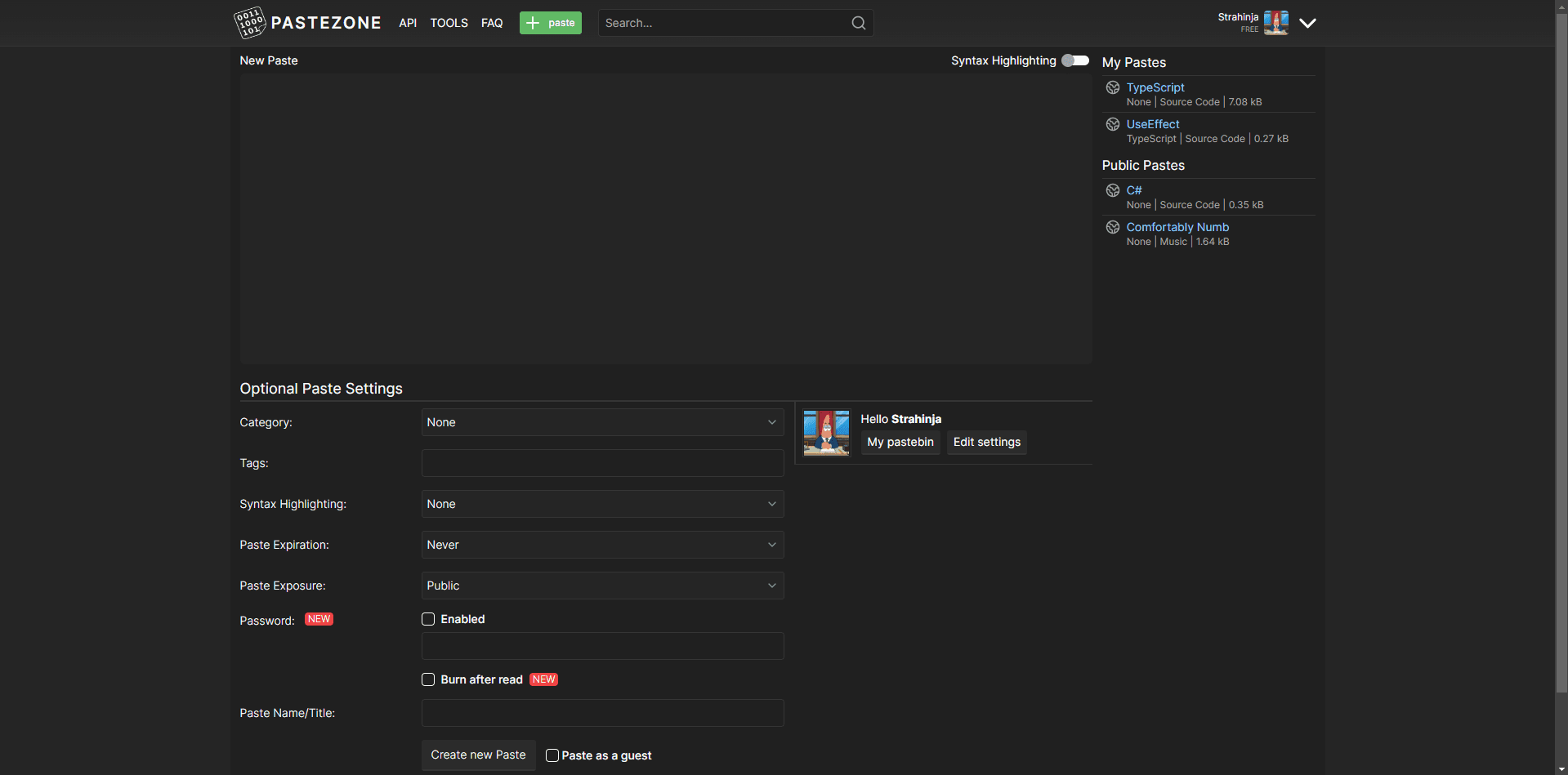 PasteZone: PasteBin Clone