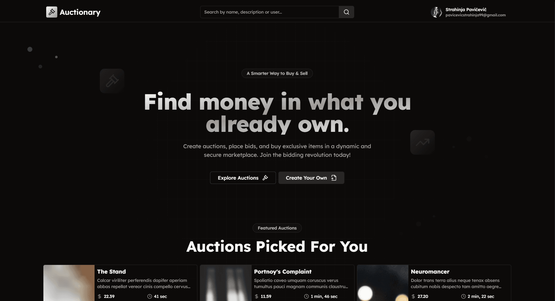 Auctionary initial image